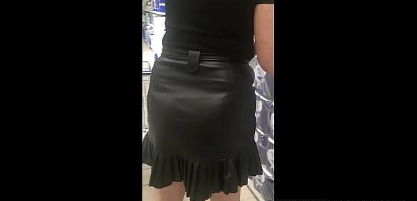  Day, July 29, 2020, wife Angela in a leather miniskirt